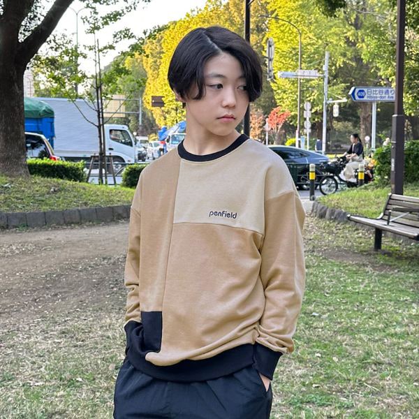 【Penfield】TC裏毛・カラーブロックトレーナー