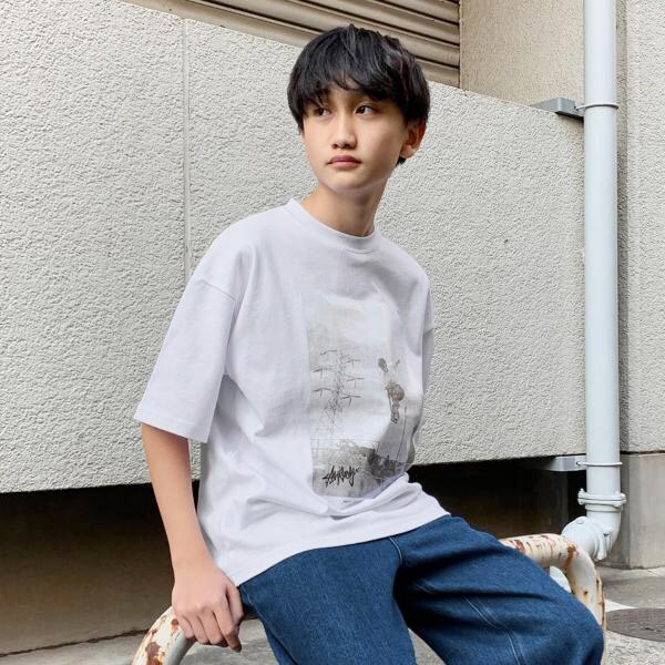 【スケーターコラボ】厚手天竺・スケーターフォトプリント半袖Tシャツ