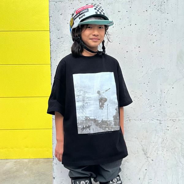 【スケーターコラボ】厚手天竺・スケーターフォトプリント半袖Tシャツ