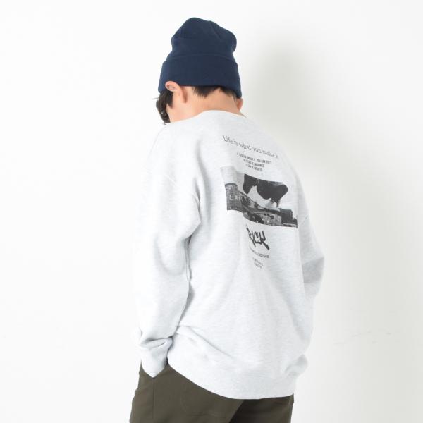 【再入荷】【プチプラ】【あったか】裏起毛・アソートバックフォトプリントトレーナー