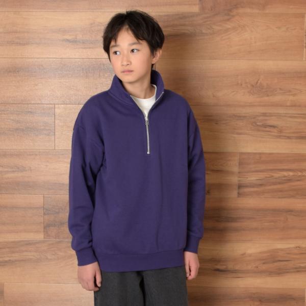 【再入荷】【あったか】裏起毛・ハーフZIPスタンドトレーナー