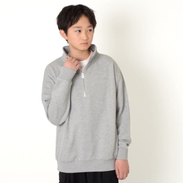 【再入荷】【あったか】裏起毛・ハーフZIPスタンドトレーナー