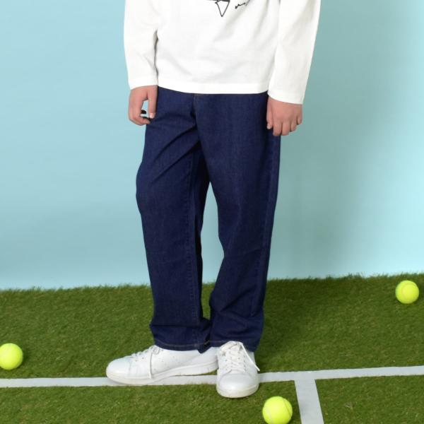 ストレッチデニム・ワイドテーパードパンツ