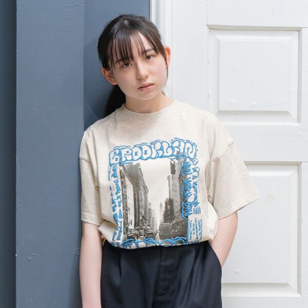 【防汚加工】リゾートフロントプリント半袖Tシャツ