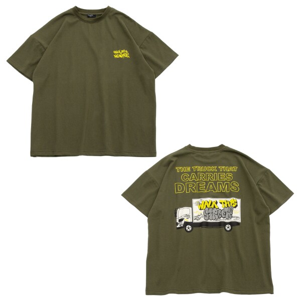【防虫加工】バックグラフィティトラックプリント半袖Tシャツ