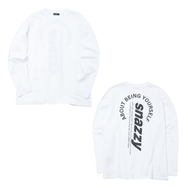 【プチプラ】バック縦ロゴ長袖Tシャツ