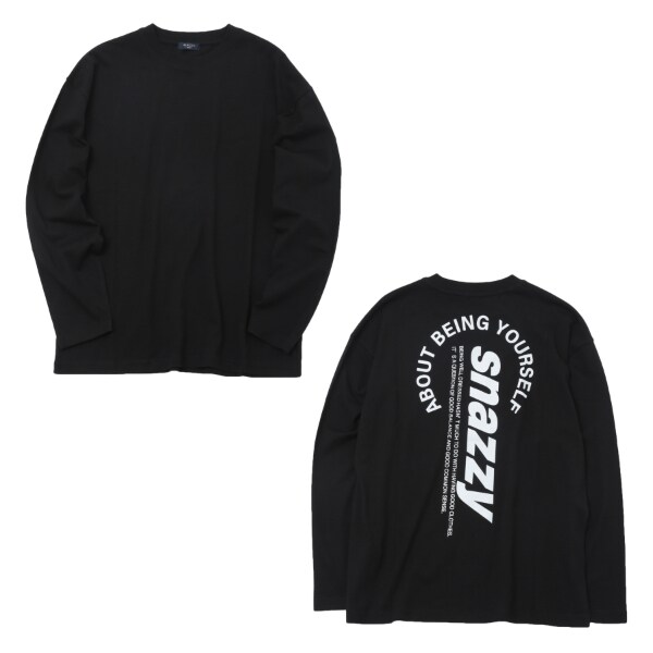 【プチプラ】バック縦ロゴ長袖Tシャツ