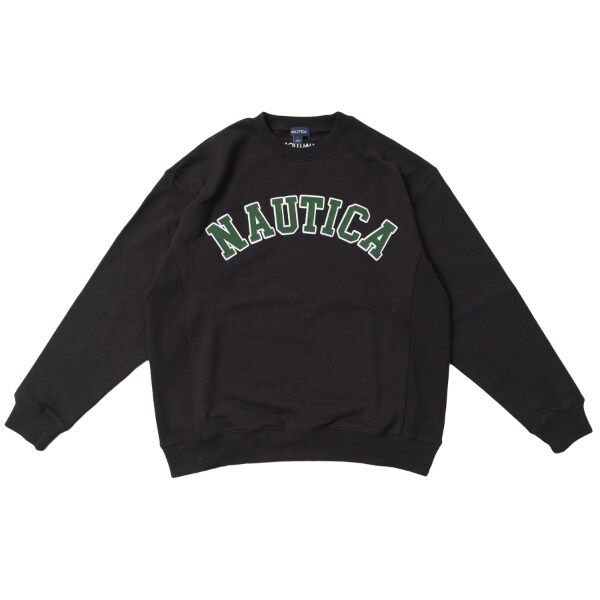 【大人向けサイズあり】【NAUTICA】フロントロゴアップリケトレーナー