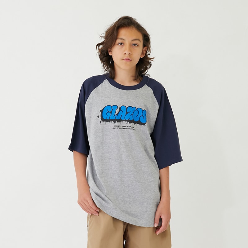 グラフィティプリントラグランスリーブビッグ半袖Tシャツ