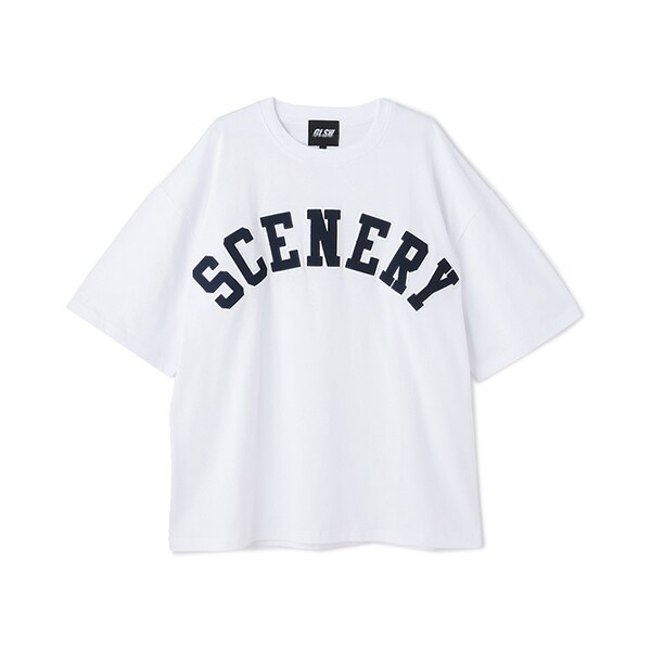 【GLSW.】【接触冷感】ハイクールコットン・アーチロゴアップリケ刺しゅう半袖Tシャツ
