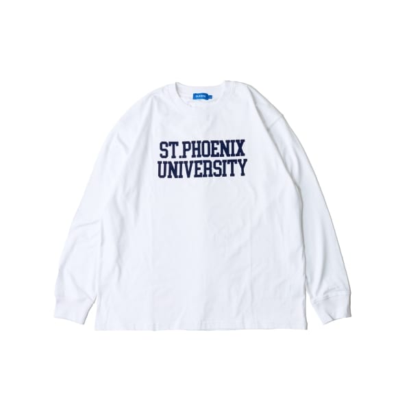 フロッキーカレッジロゴプリント長袖Tシャツ