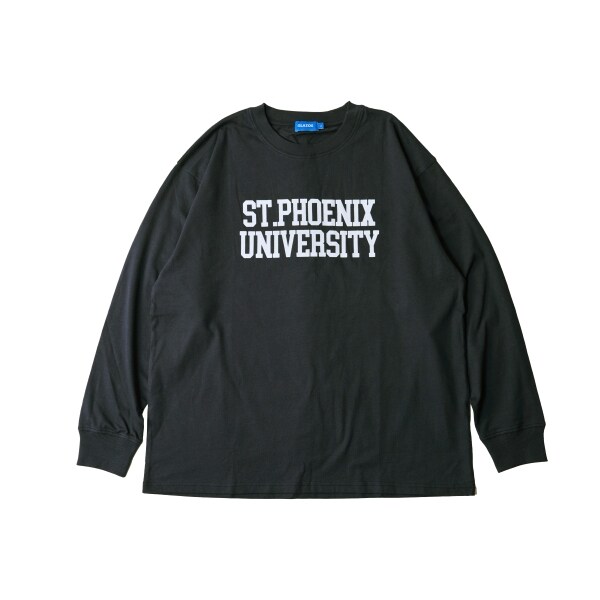 フロッキーカレッジロゴプリント長袖Tシャツ