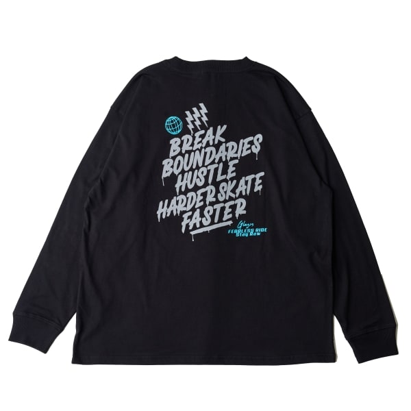 バックリフレクタープリント長袖Tシャツ