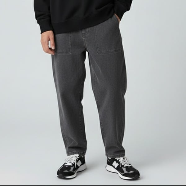 裏起毛ストレッチデニム・ベイカーパンツ