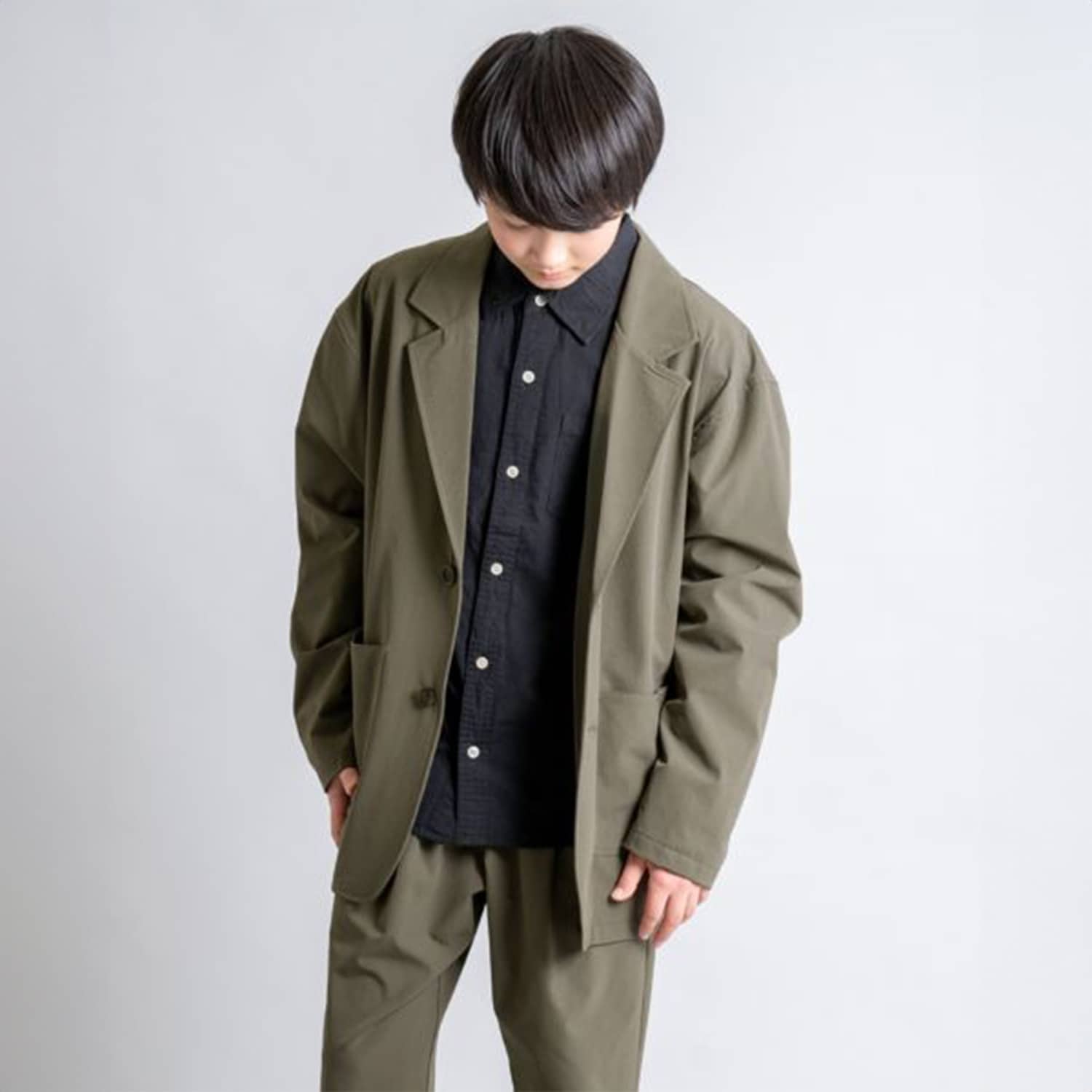 ナイロンストレッチ・テーラードジャケット【セットアップ対応】(S