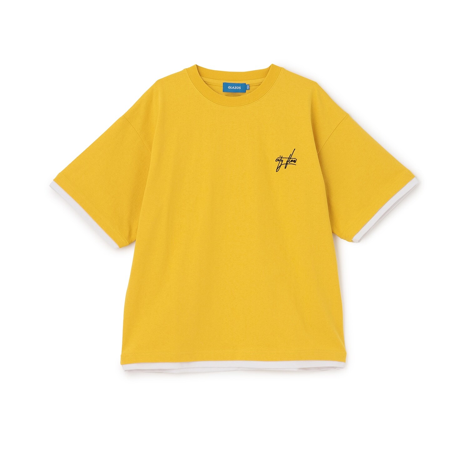 ワンポイント刺しゅうレイヤードTシャツ