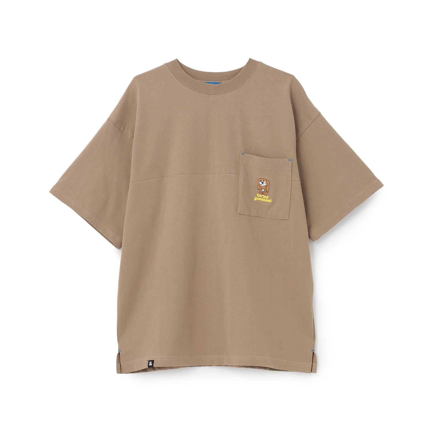 ワンポイント刺しゅうポケット付Tシャツ