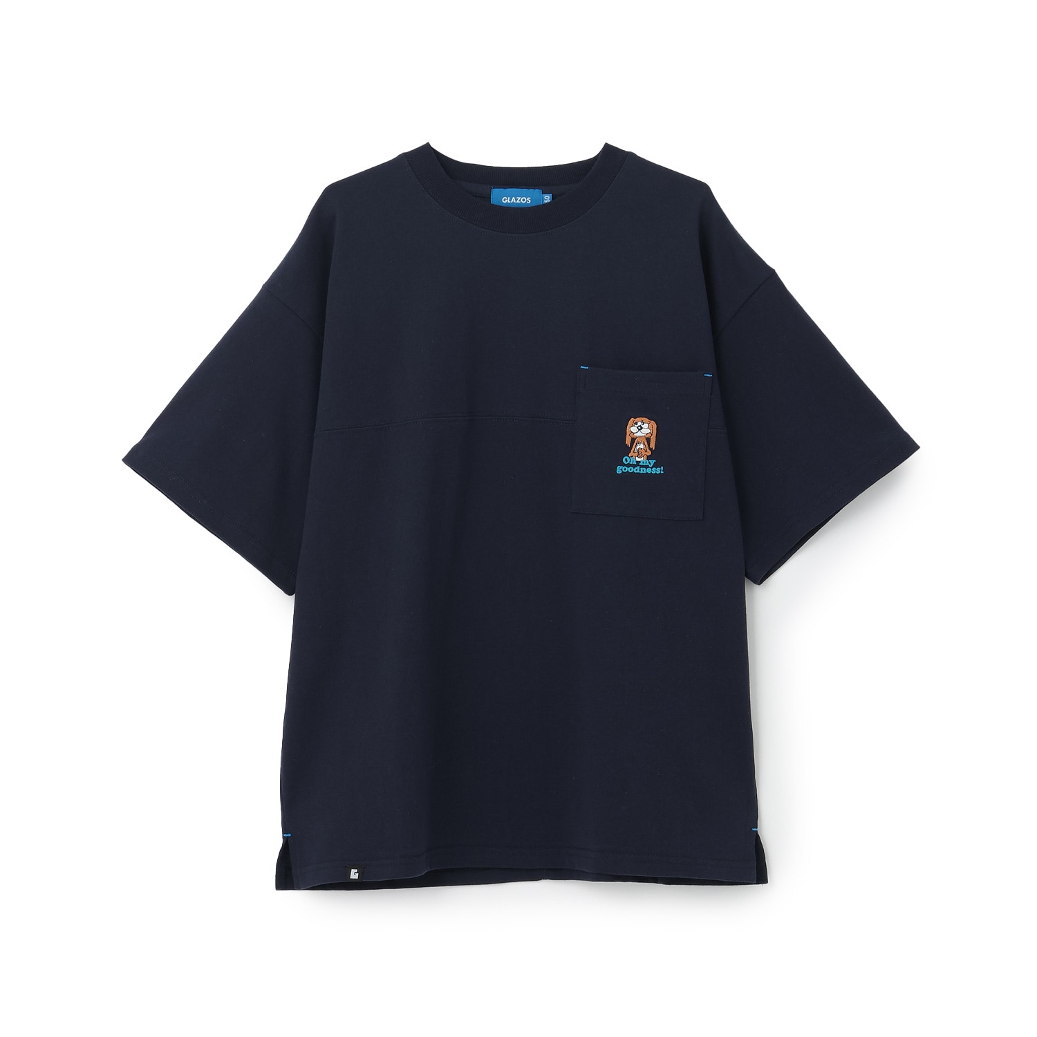 ワンポイント刺しゅうポケット付Tシャツ