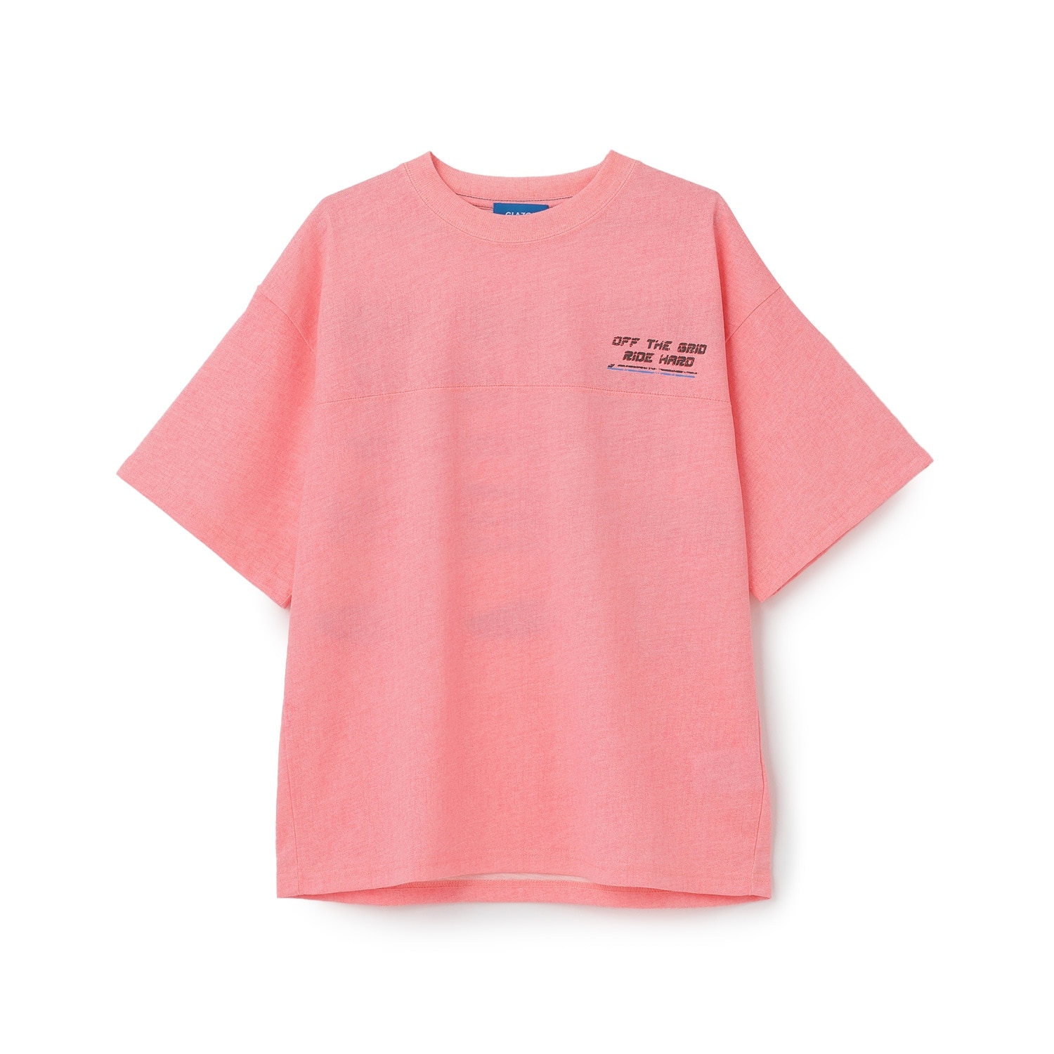 製品染風レーサープリントTシャツ