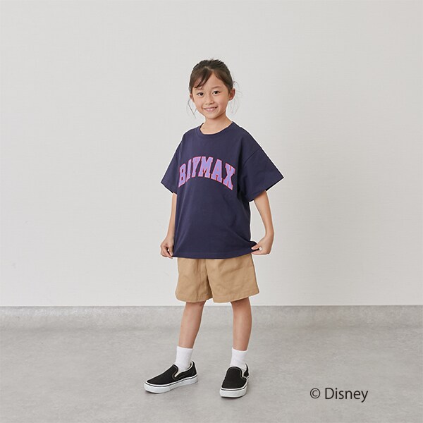 【SKIT0LY】【DISNEY】BAYMAX_カレッジロゴ半袖Tシャツ