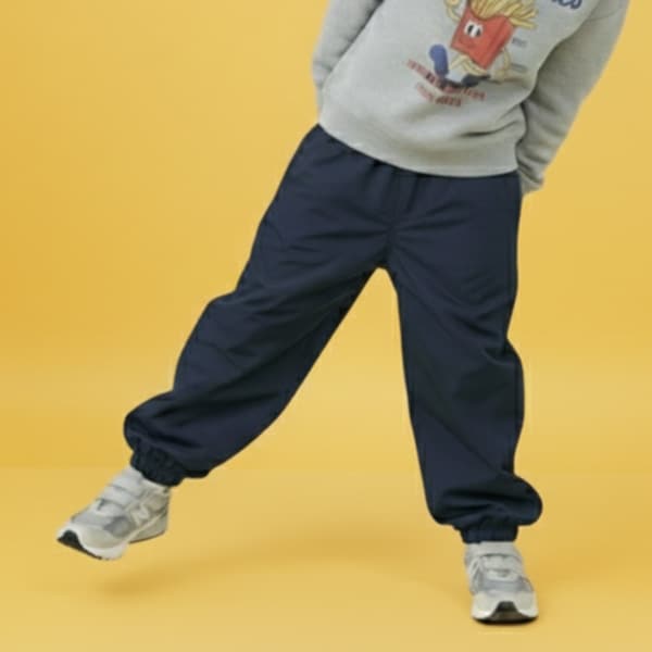 SKIT0LY】ナイロン起毛裏地つきジョガーパンツ(100cm カーキ): キッズ