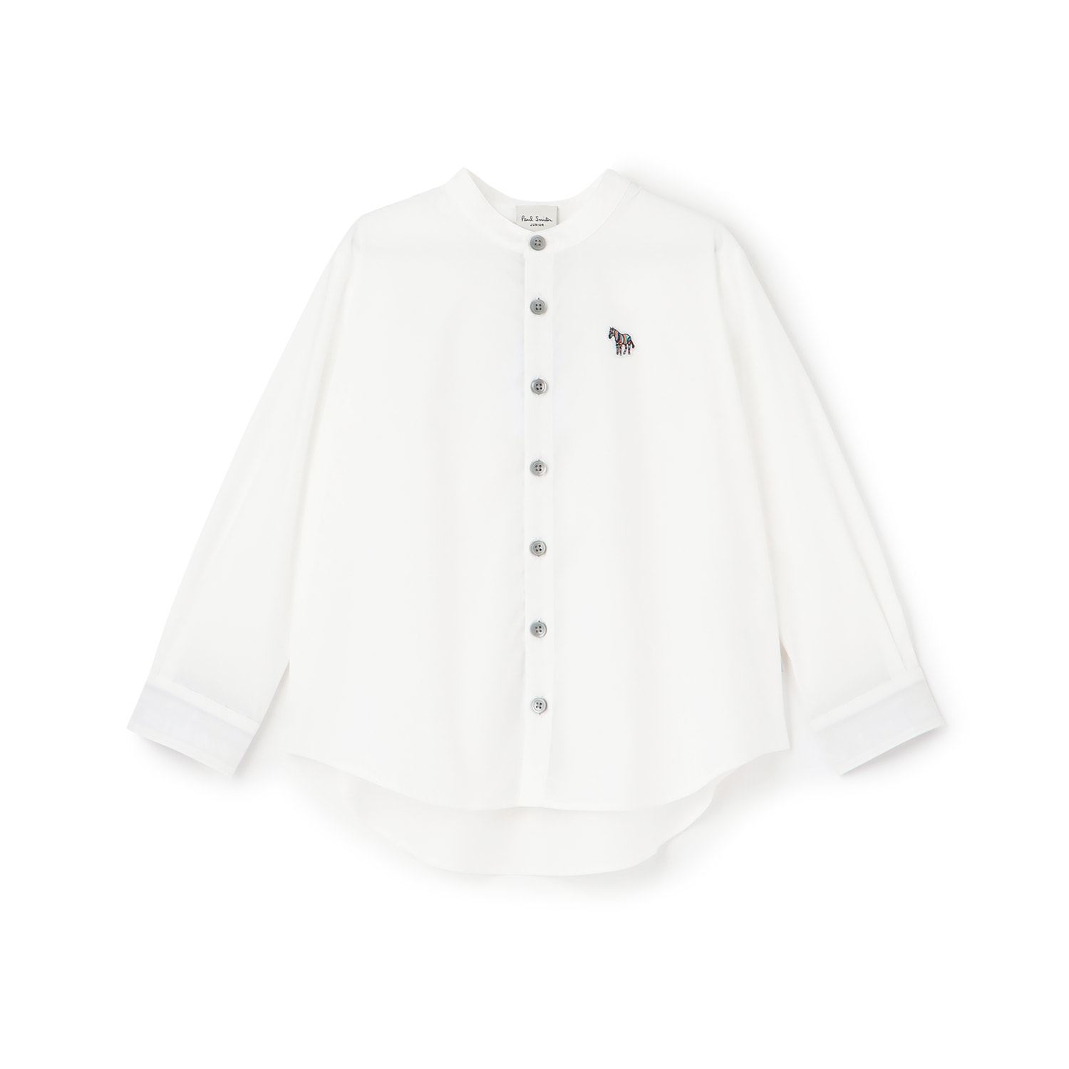 ノーカラー長袖シャツ