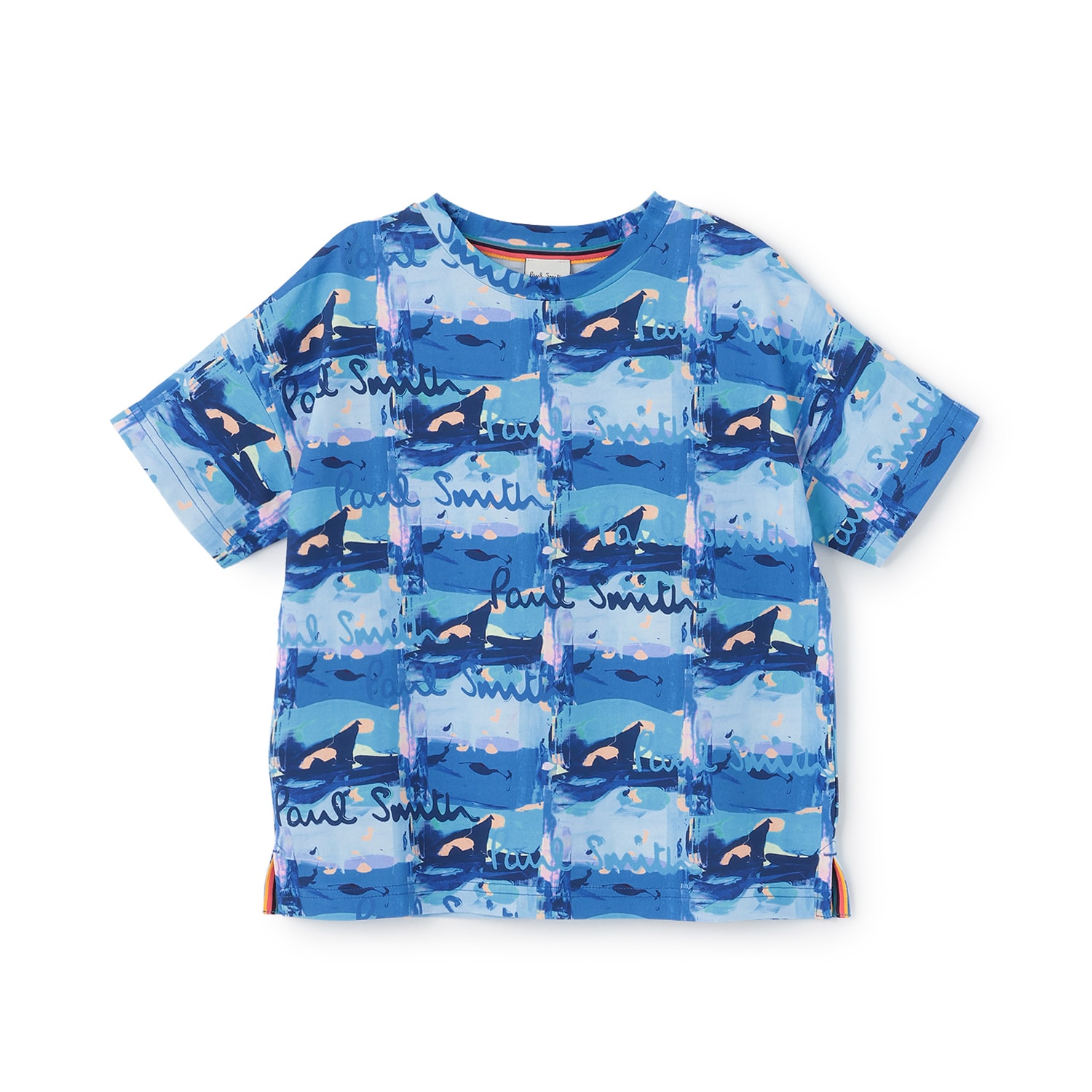 ロゴペイント総柄半袖Tシャツ