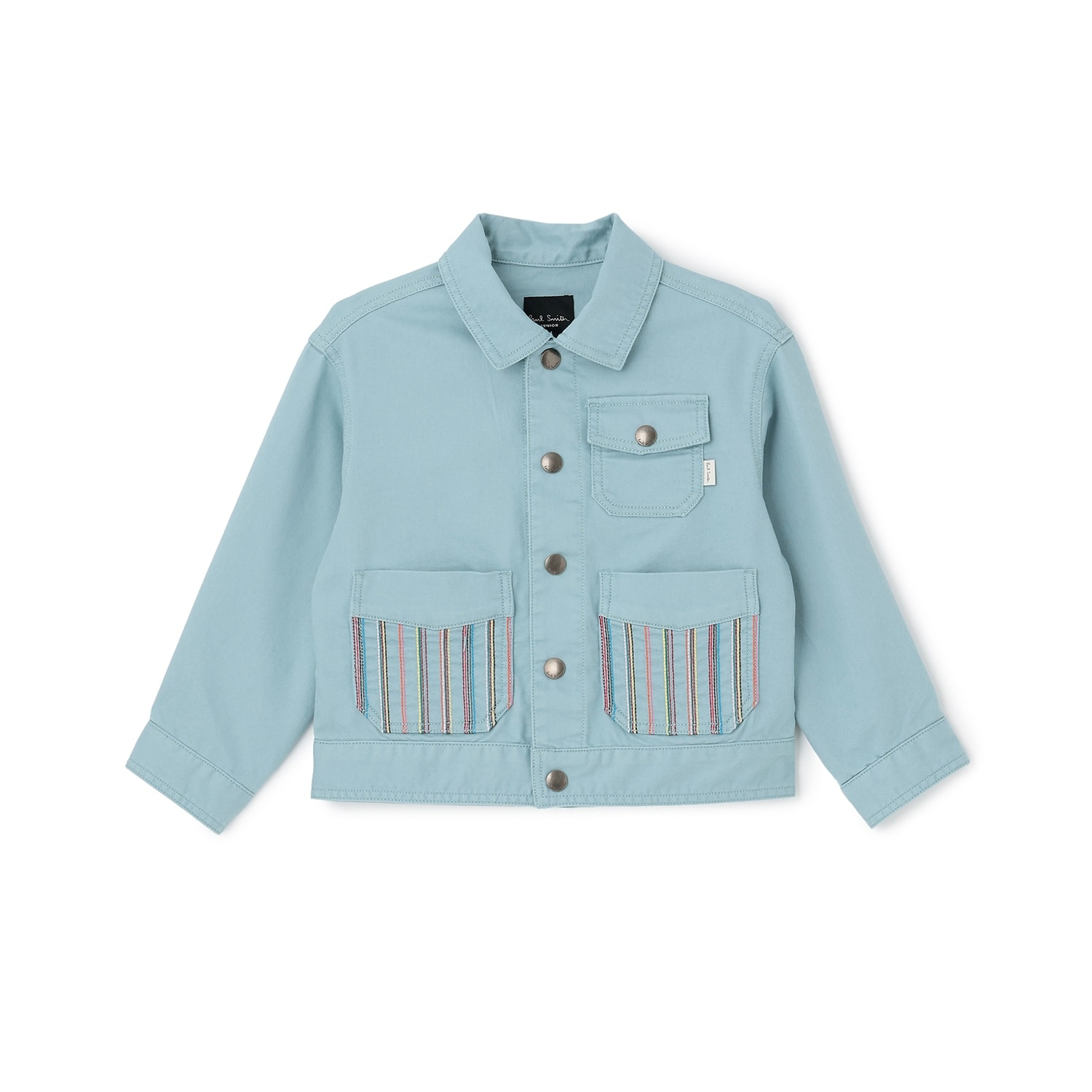 ポケットストライプ刺しゅうデニムジャケット