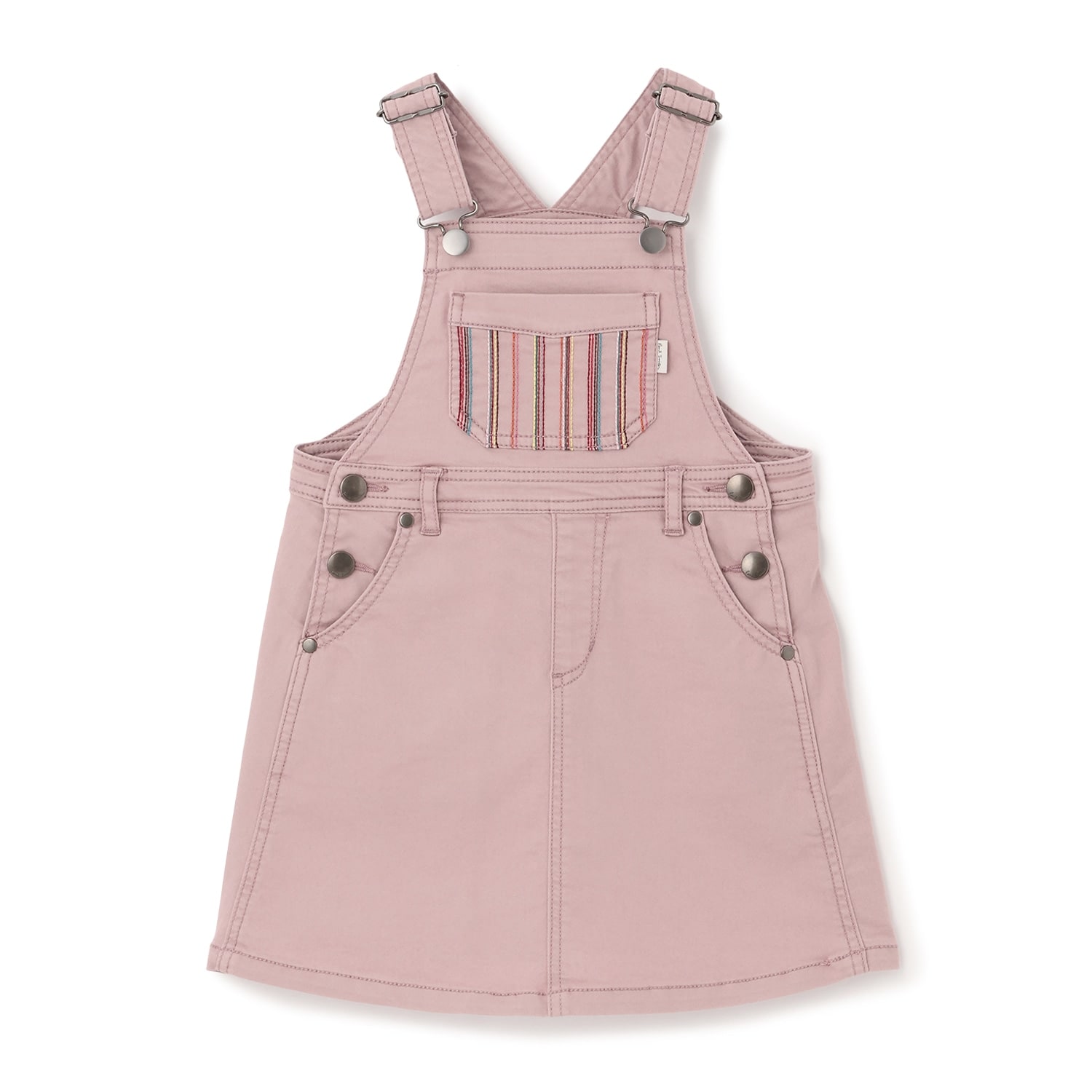 ポケットストライプ刺しゅうデニムジャンスカ