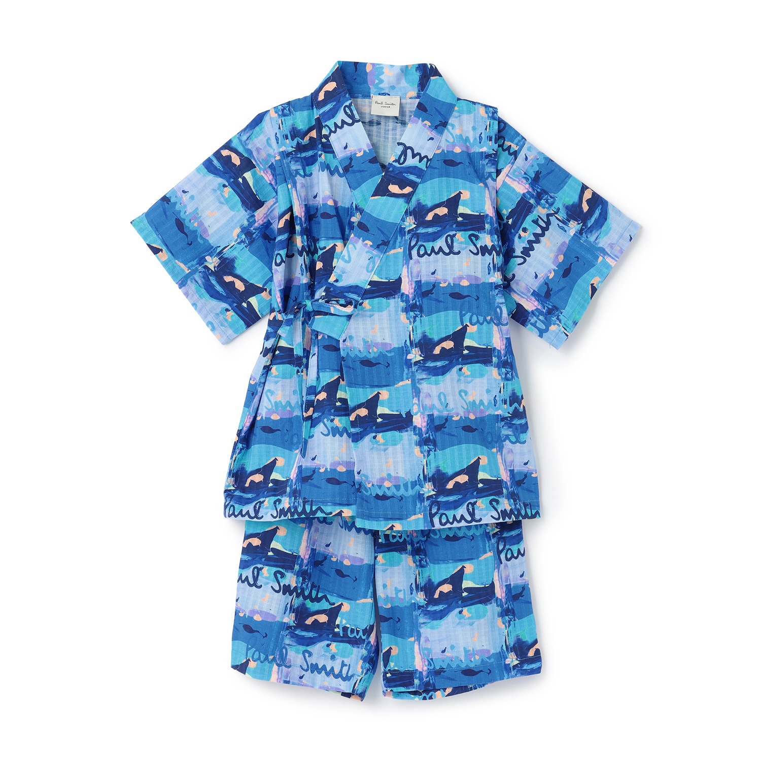 ロゴペイント総柄甚平