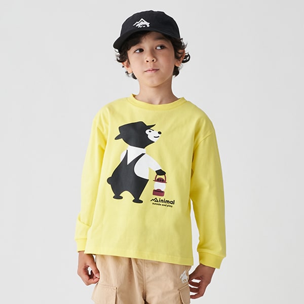 プリント長袖Ｔシャツ ランタンクマ