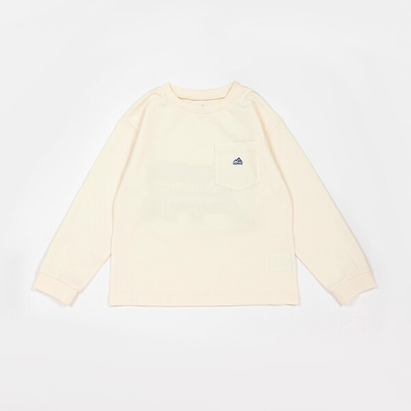 胸ポケットつき長袖Ｔシャツ ミニマルロゴベア