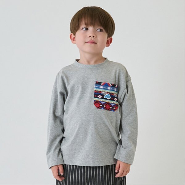 【防汚加工】柄ポケット Tシャツ