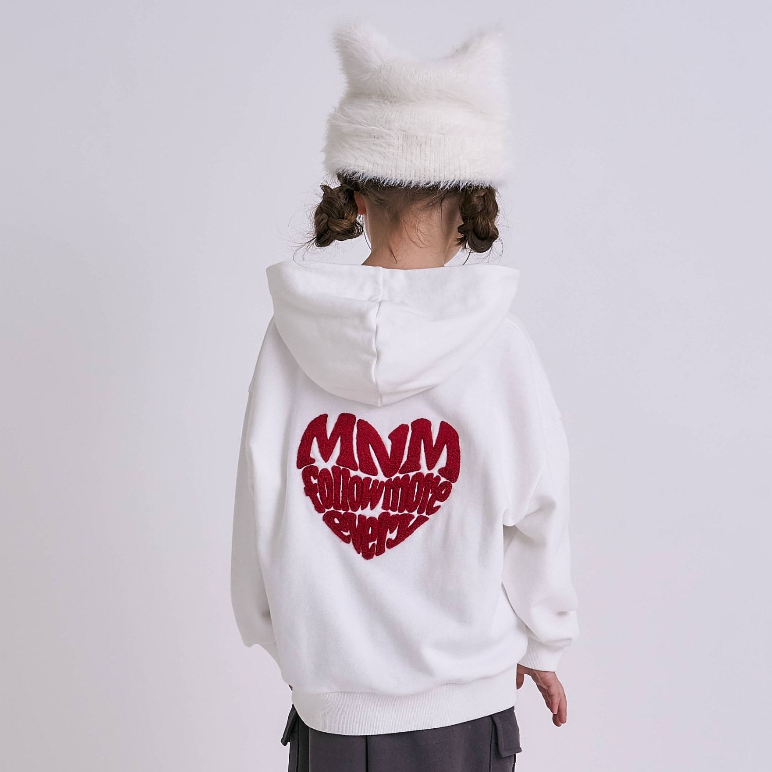 【裏起毛】【綿100】ナンバー&ハートパーカー