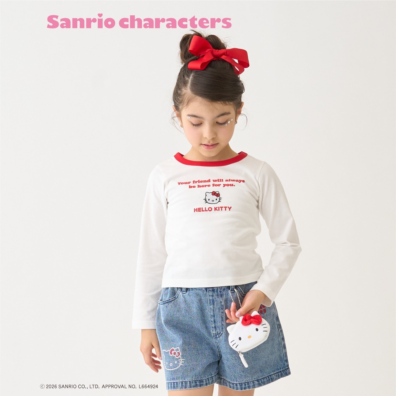 【サンリオキャラクターズ/C100】リンガー長袖Tシャツ