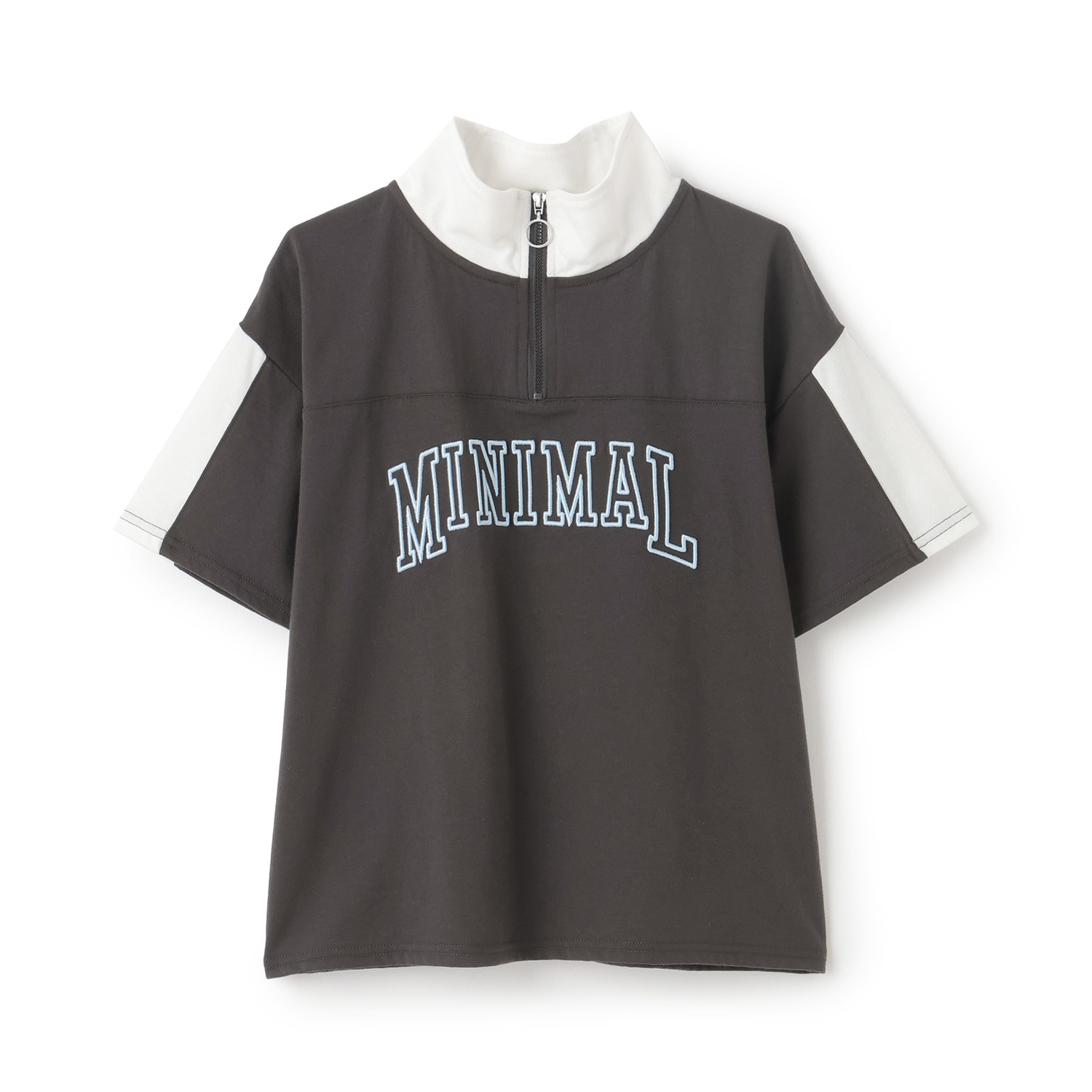 ハーフジップルーズ半袖Tシャツ