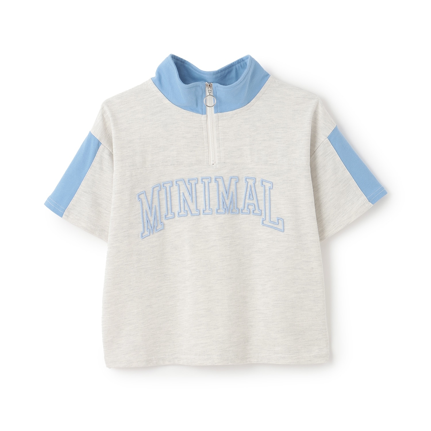 ハーフジップルーズ半袖Tシャツ