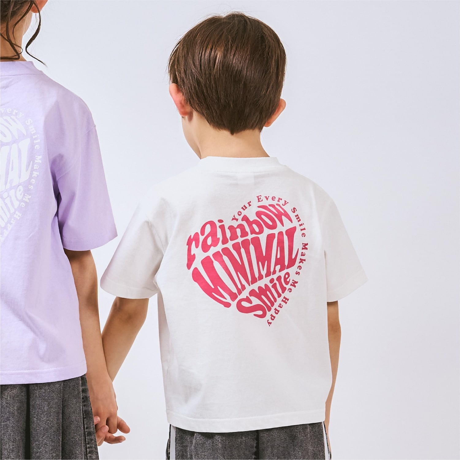 【プチプラ】【綿100%】バックハート・ドーナツプリント半袖Tシャツ