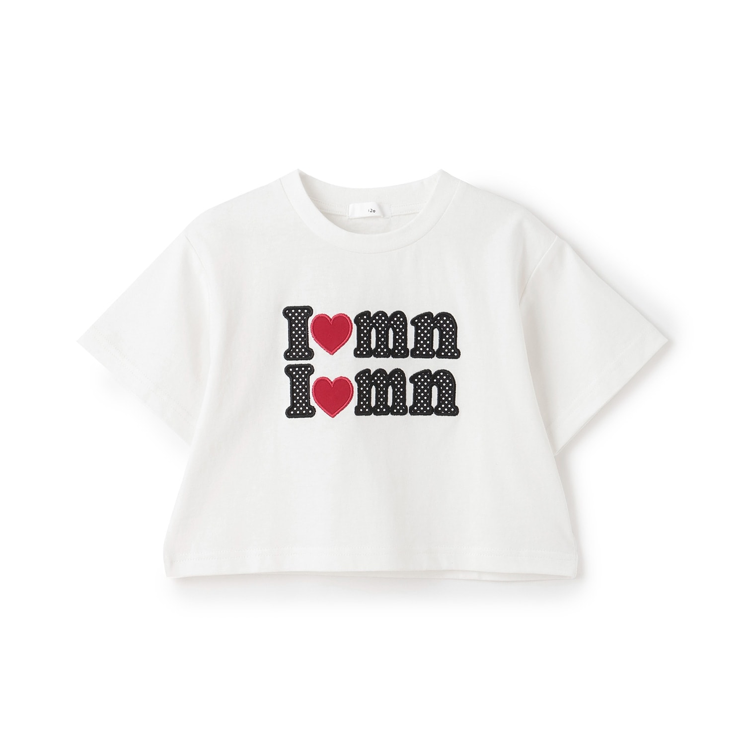 【綿100%】ロゴアップリケクロップド半袖Tシャツ