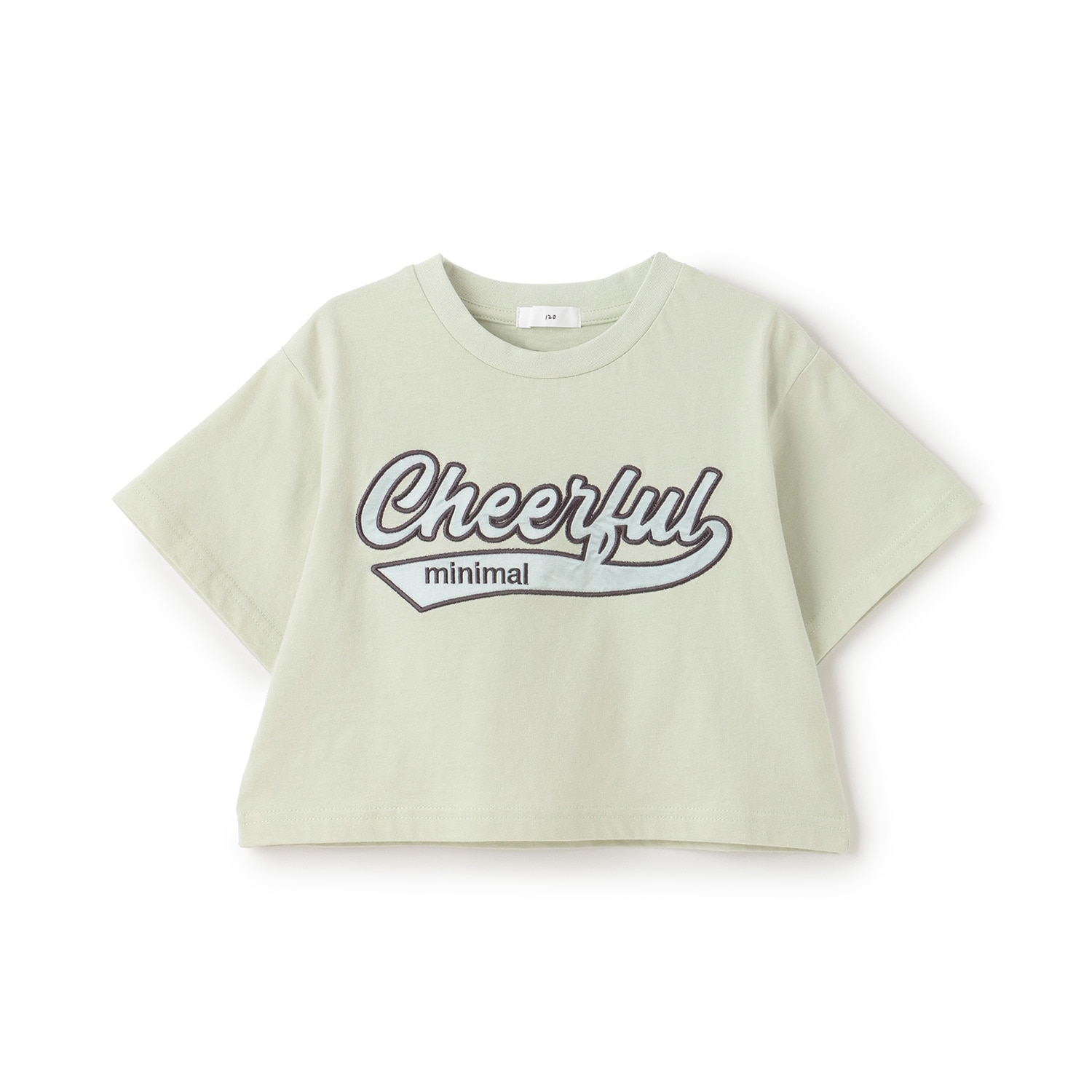 【綿100%】ロゴアップリケクロップド半袖Tシャツ