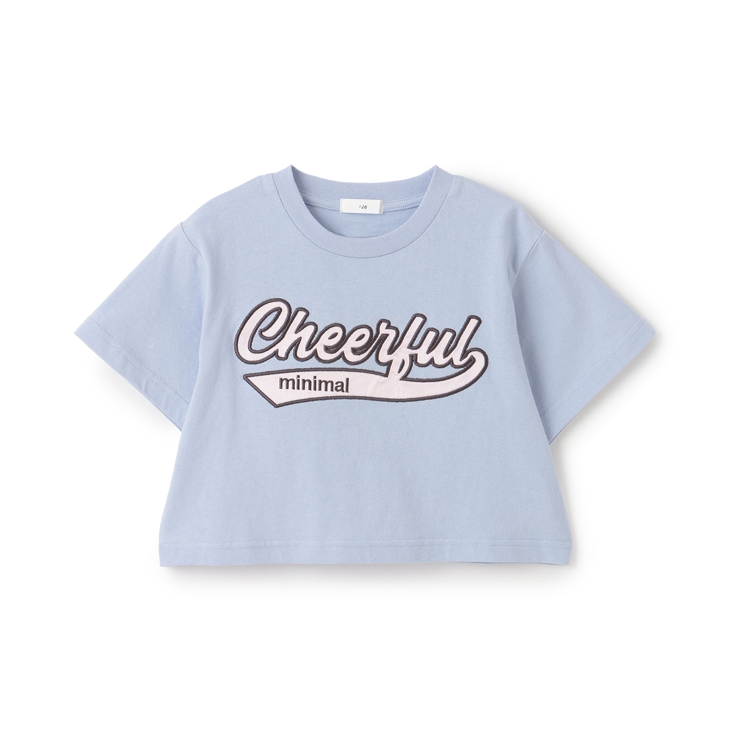 【綿100%】ロゴアップリケクロップド半袖Tシャツ