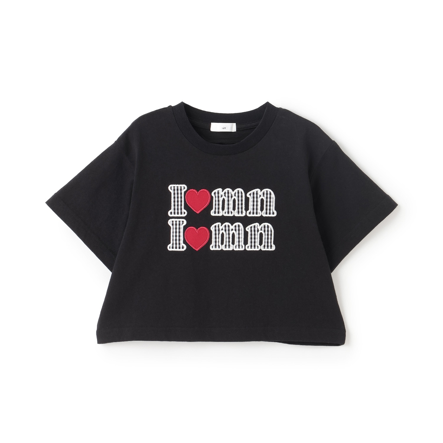 【綿100%】ロゴアップリケクロップド半袖Tシャツ