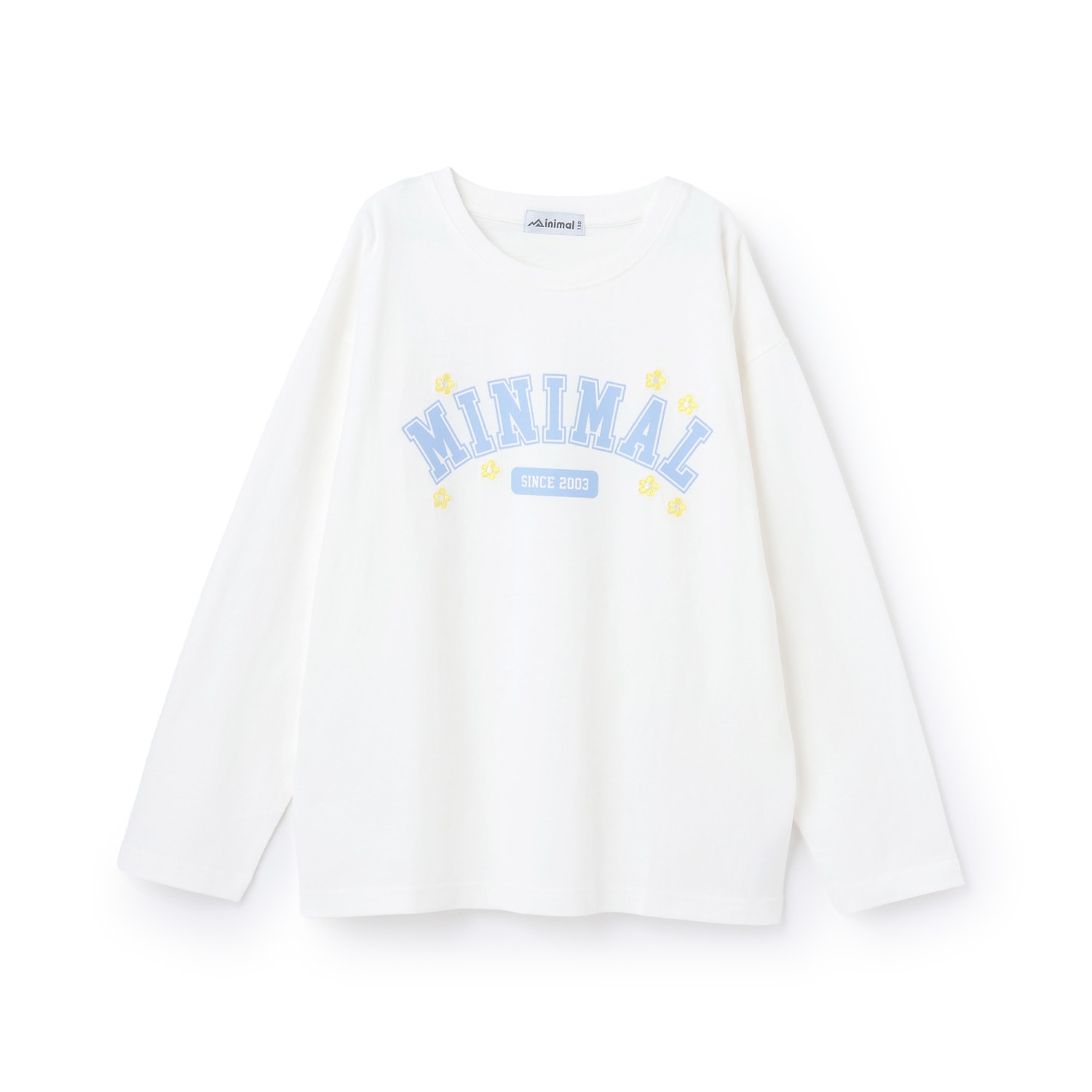 【綿100%】ハート＆フラワー長袖Tシャツ