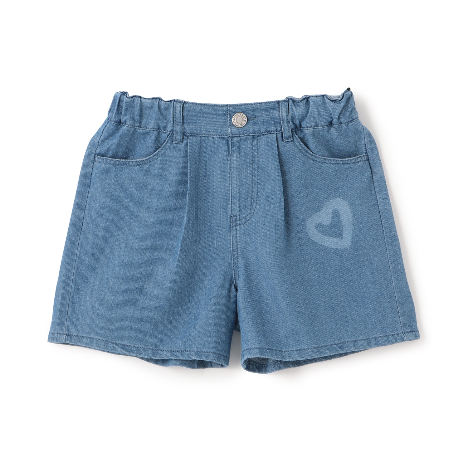 【接触冷感】ハートスプレーデニムショートパンツ