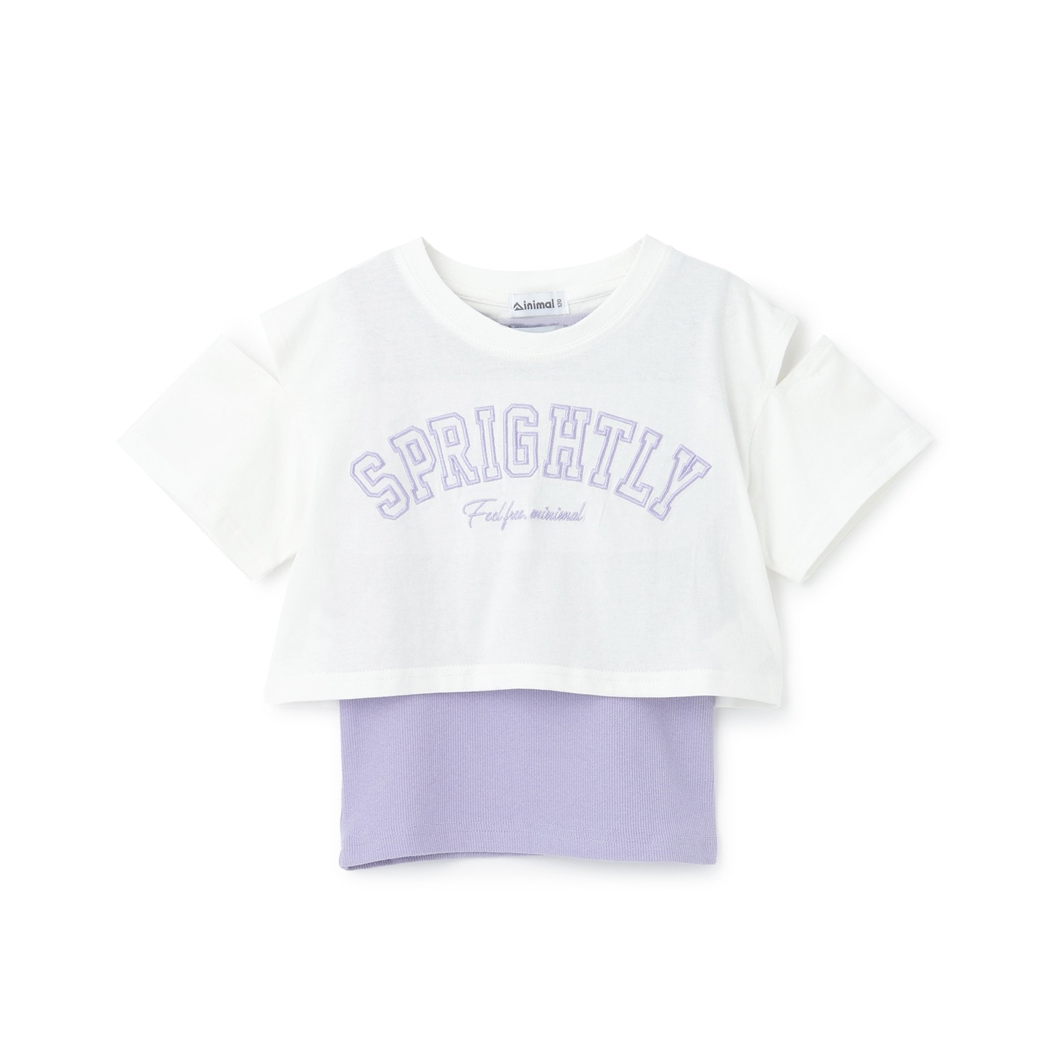 【インナーつき】肩あきクロップド半袖Tシャツ