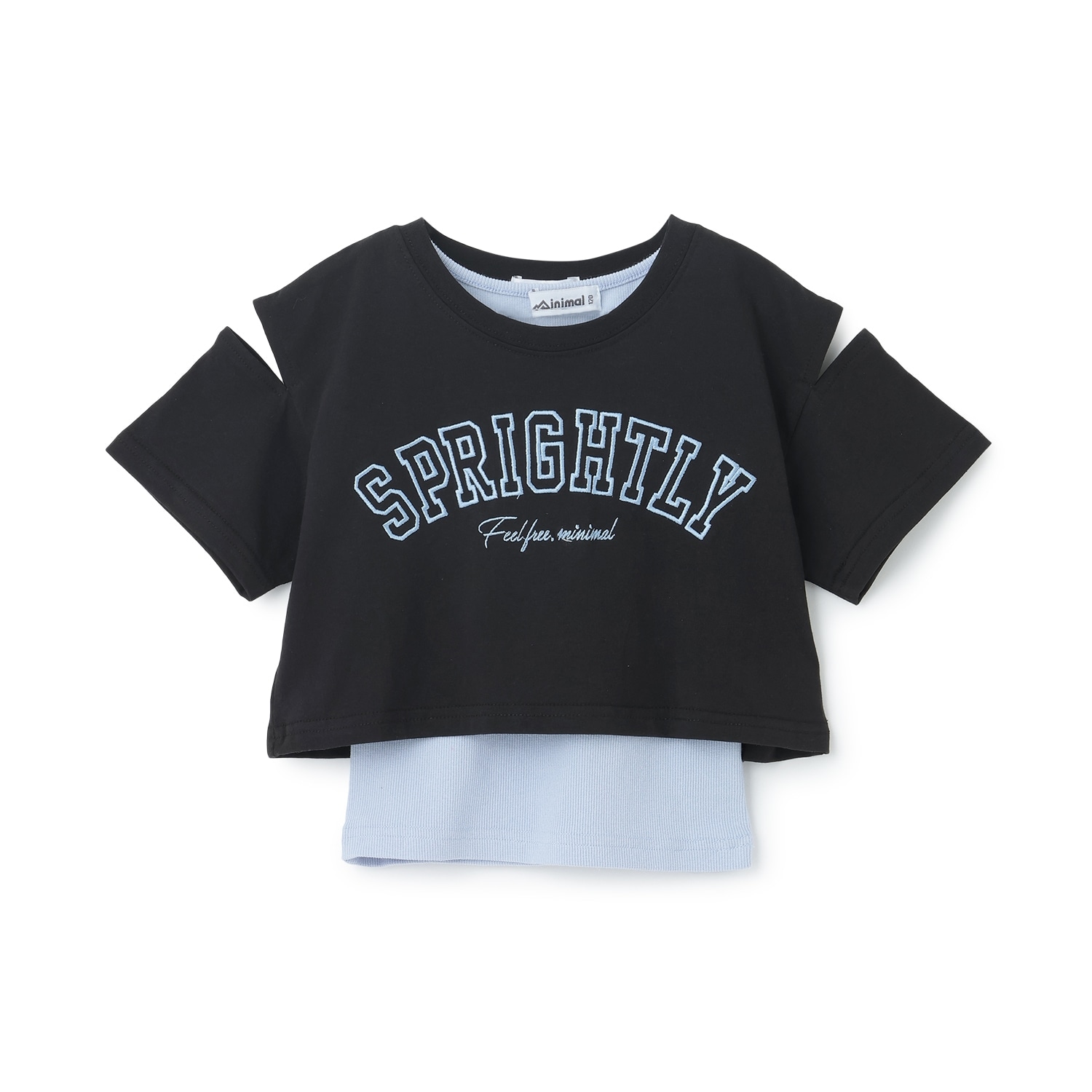 【インナーつき】肩あきクロップド半袖Tシャツ