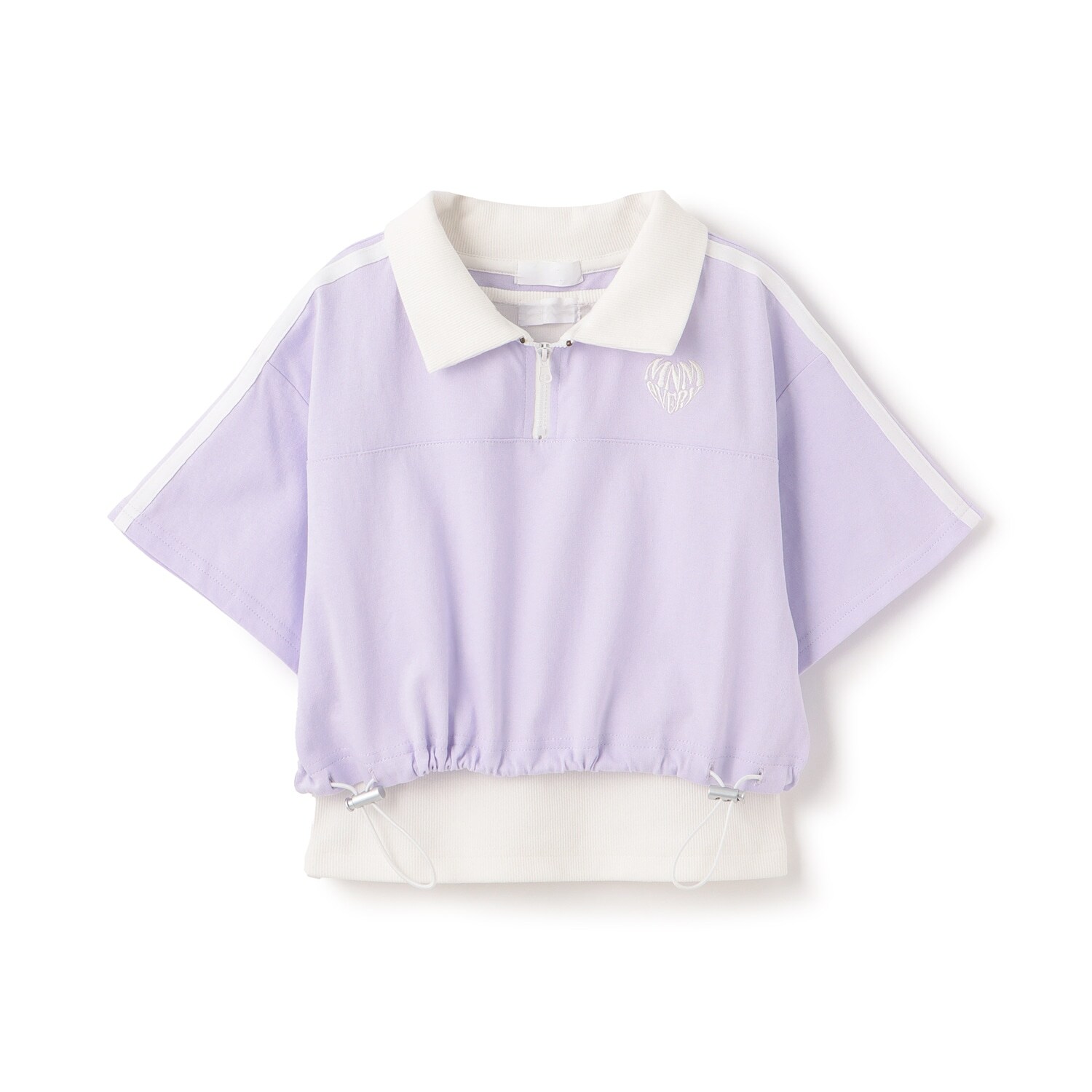 【インナーつき】ハーフジップクロップド半袖Tシャツ