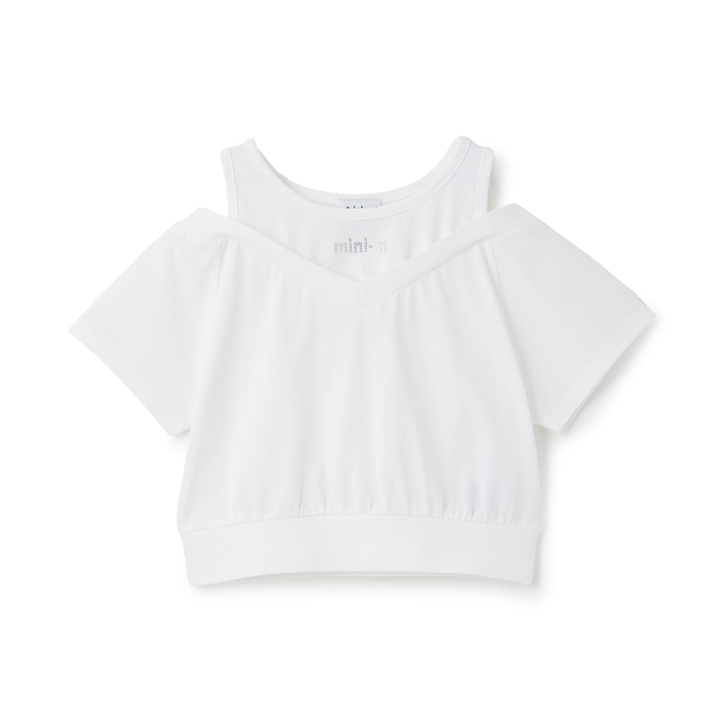 肩あきレイヤード半袖Tシャツ