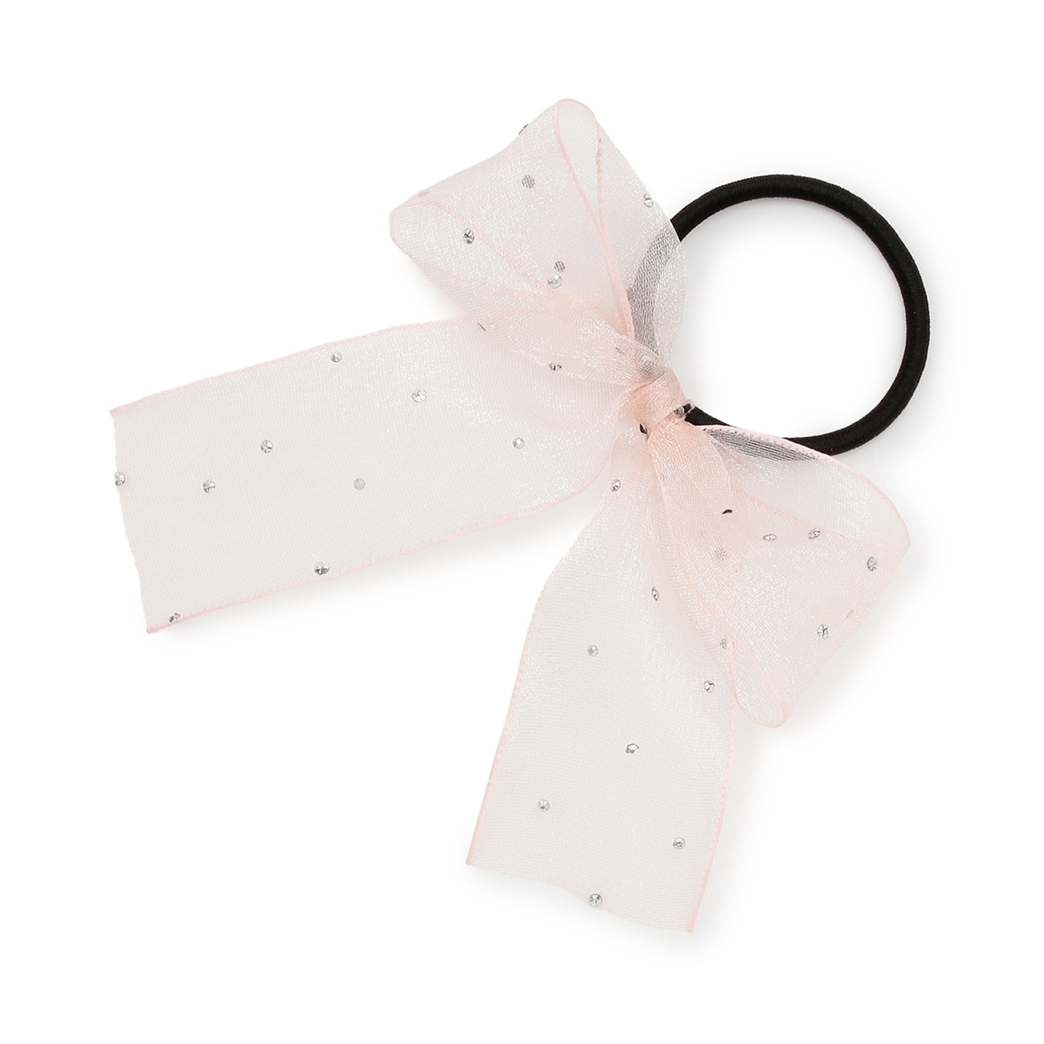 ラインストーンリボンヘアゴム