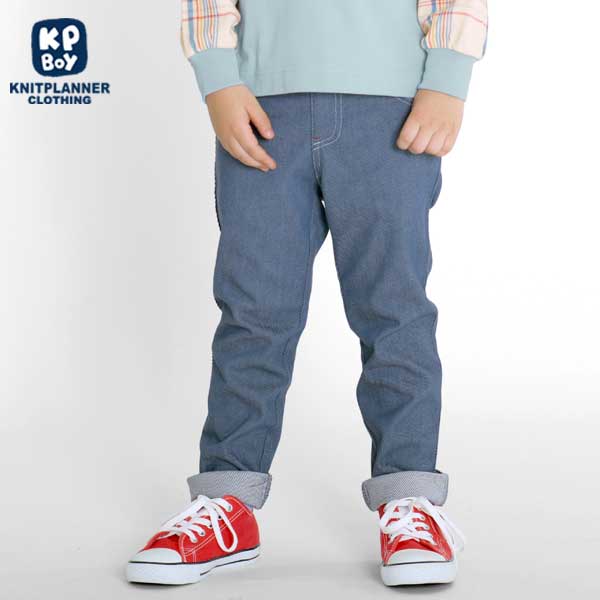 デニム風ニットツイルパンツ(100～130)
